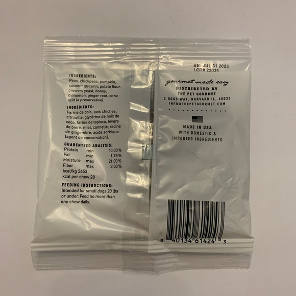 Small Batches The Pet Gourmet Pumpkin & Honey Small Grain Free Chew Sticks. - Picture 3 of 3